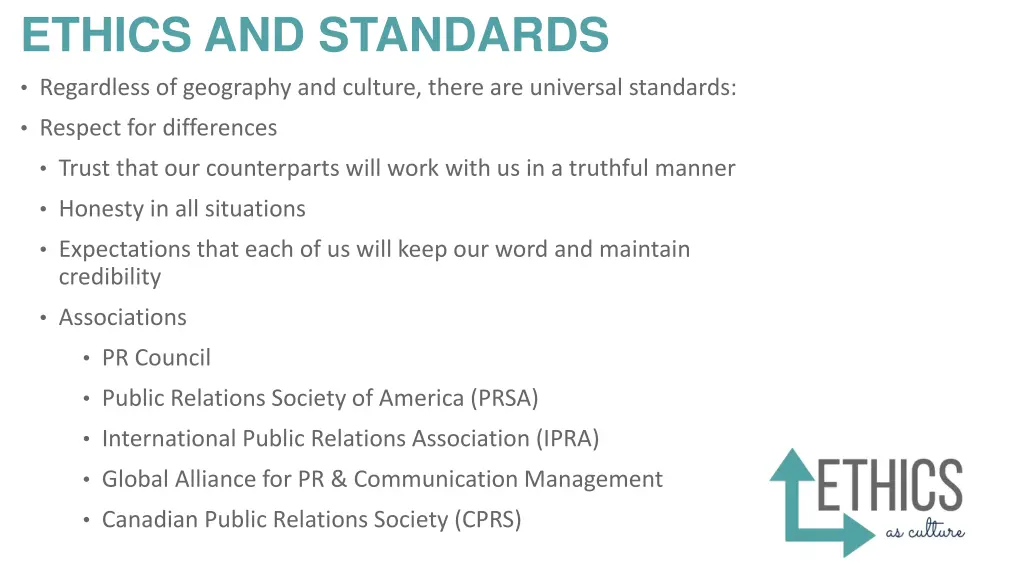 ethics and standards