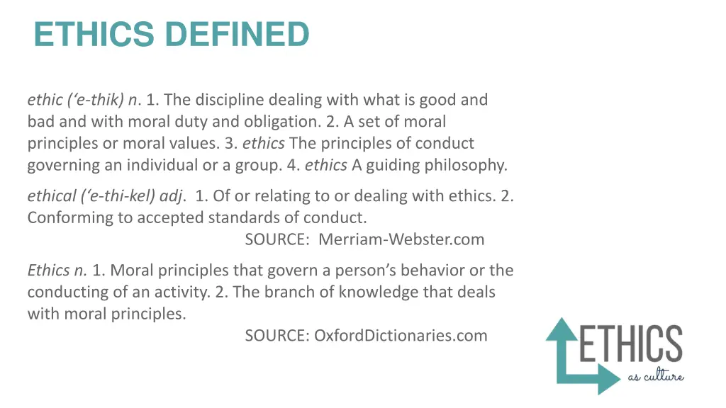 ethics defined