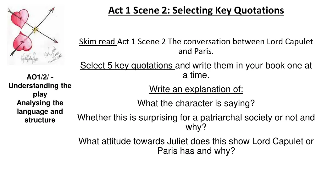 act 1 scene 2 selecting key quotations