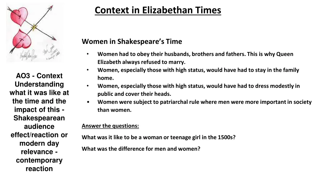 context in elizabethan times 2