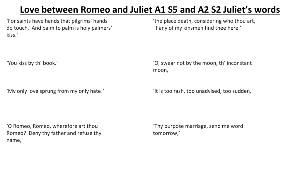 love between romeo and juliet 1
