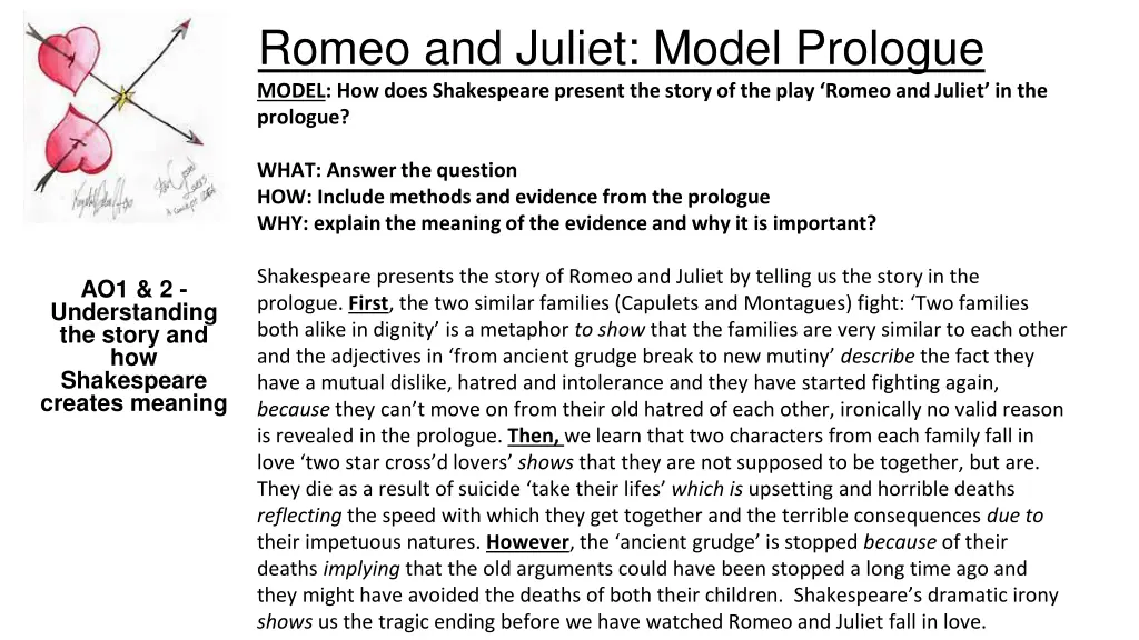 romeo and juliet model prologue model how does