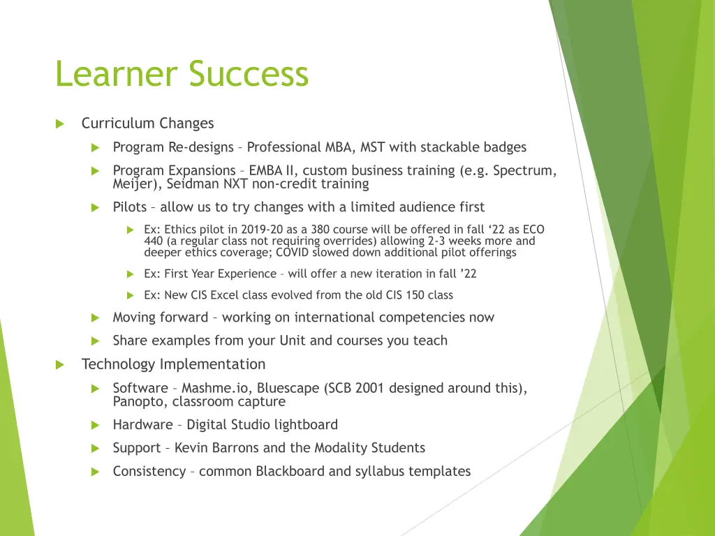 learner success