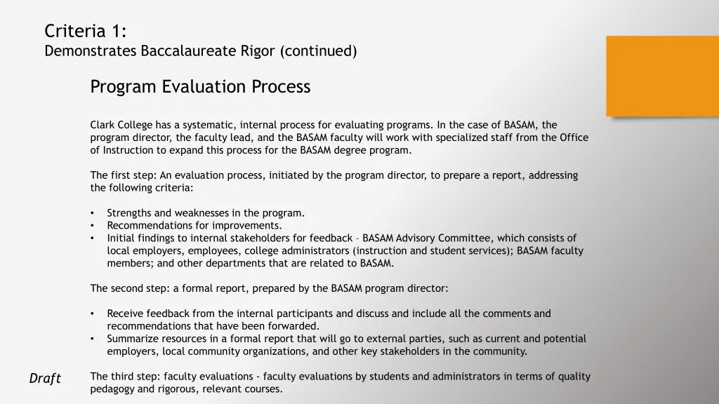 criteria 1 demonstrates baccalaureate rigor 1