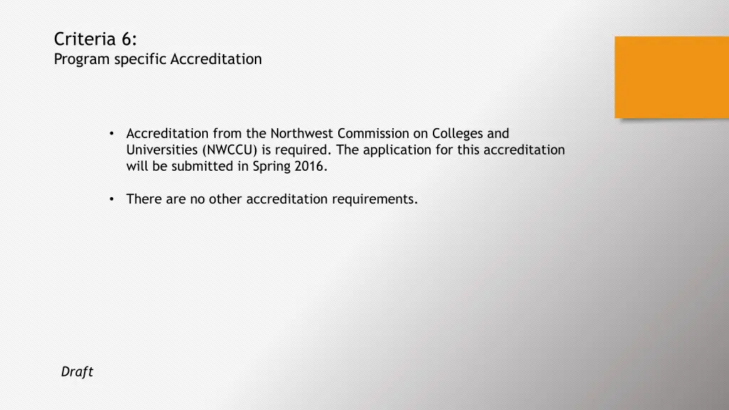criteria 6 program specific accreditation