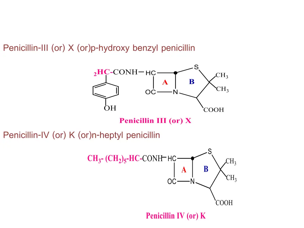 penicillin iii or x or p hydroxy benzyl penicillin