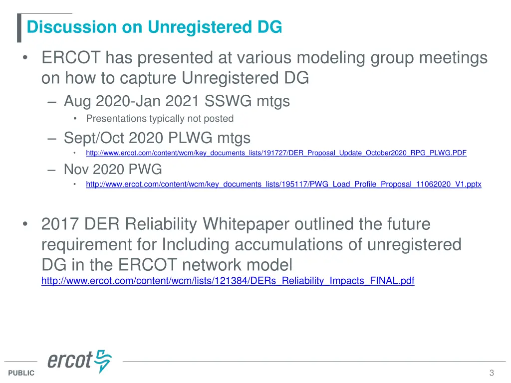 discussion on unregistered dg