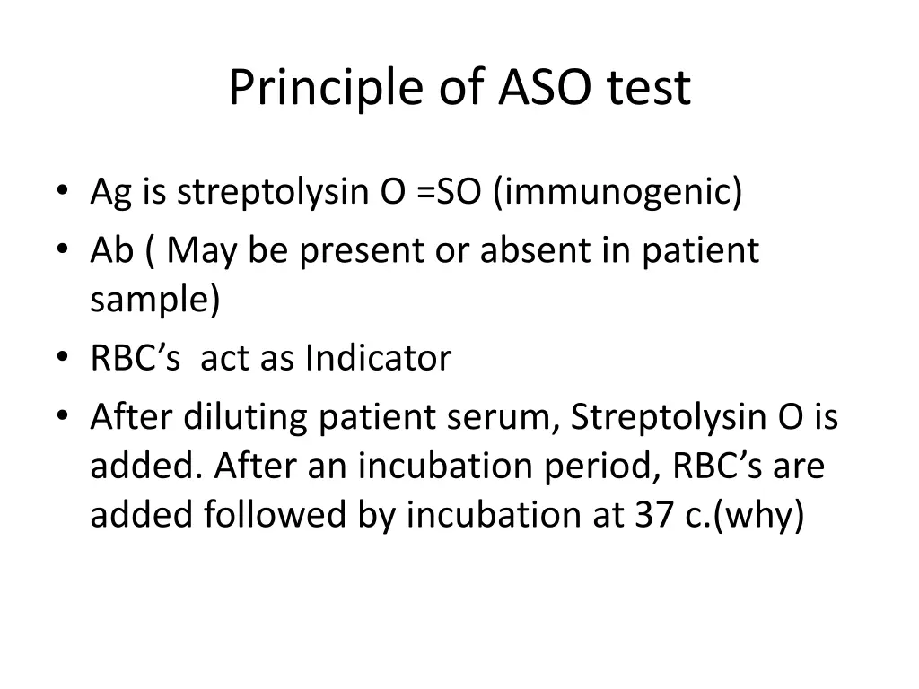 principle of aso test