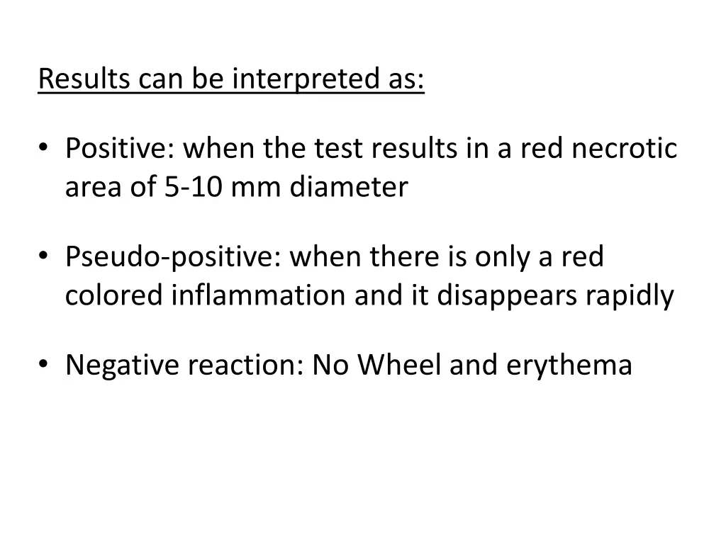 results can be interpreted as