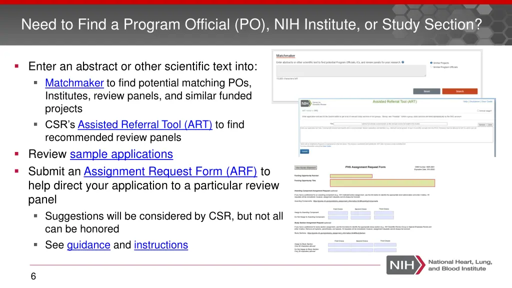 need to find a program official po nih institute