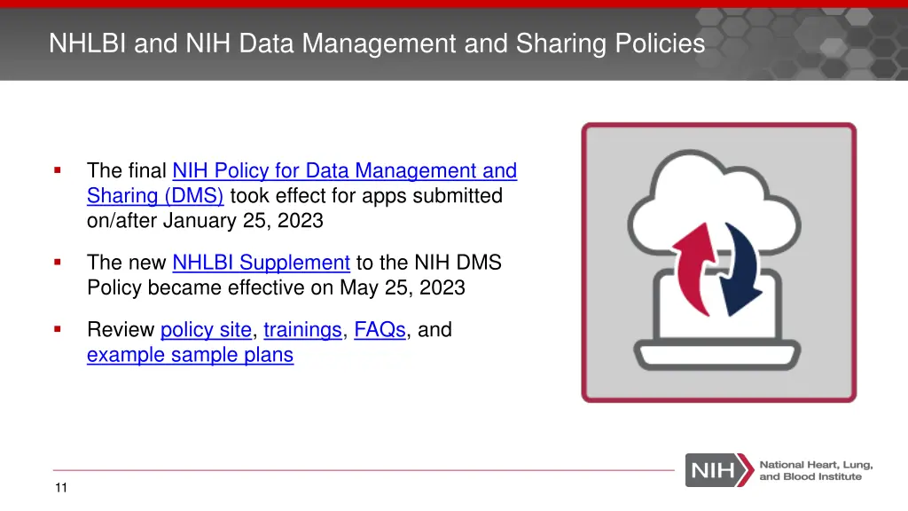 nhlbi and nih data management and sharing policies