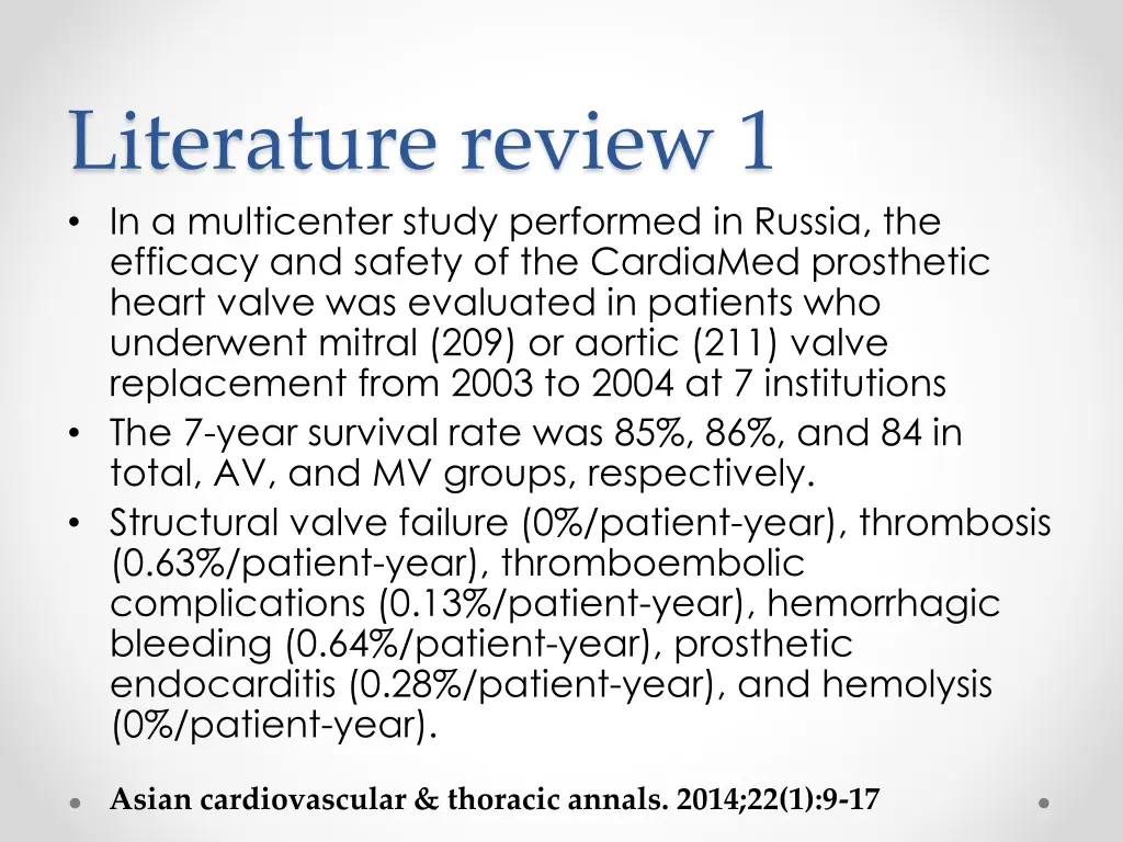 literature review 1 in a multicenter study