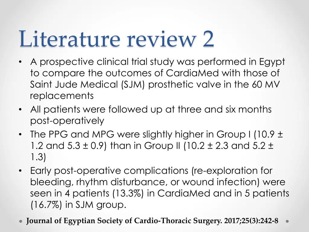 literature review 2 a prospective clinical trial