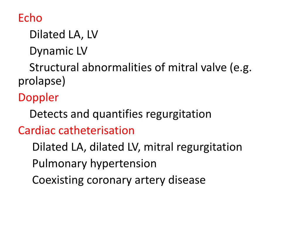 echo dilated la lv dynamic lv structural