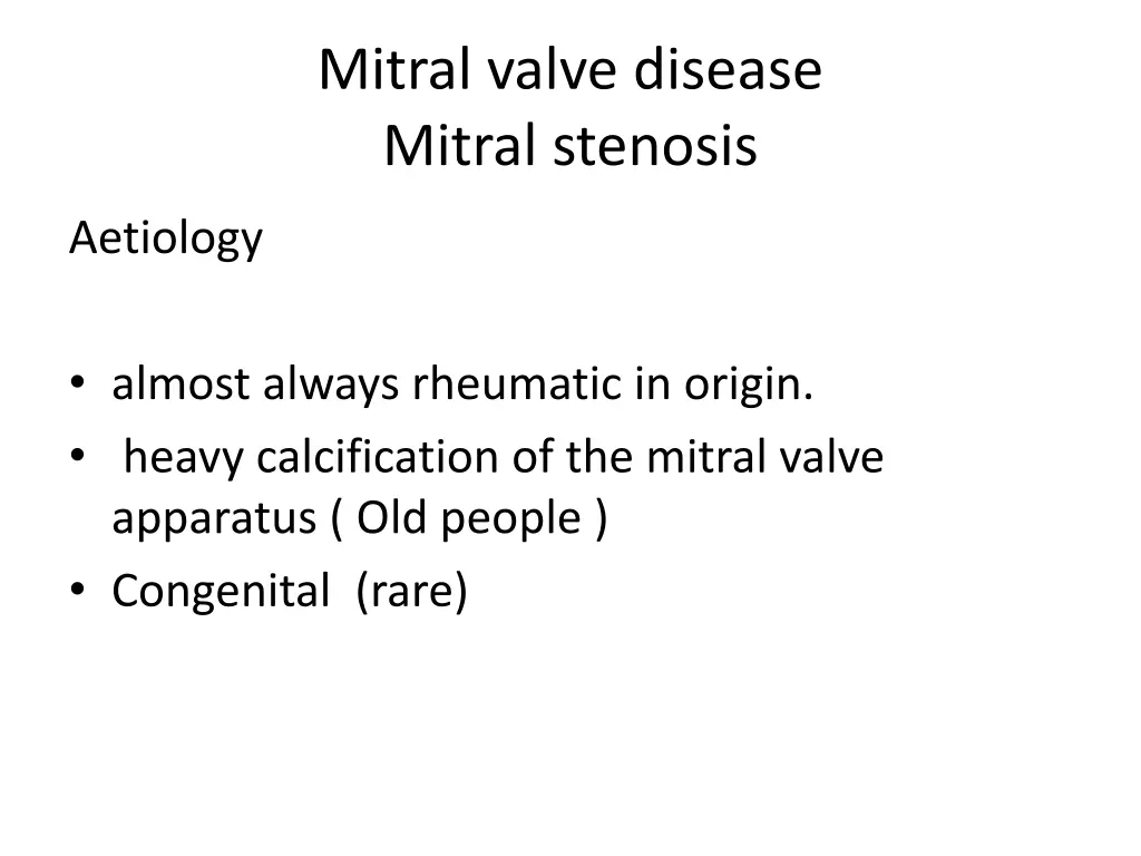 mitral valve disease mitral stenosis