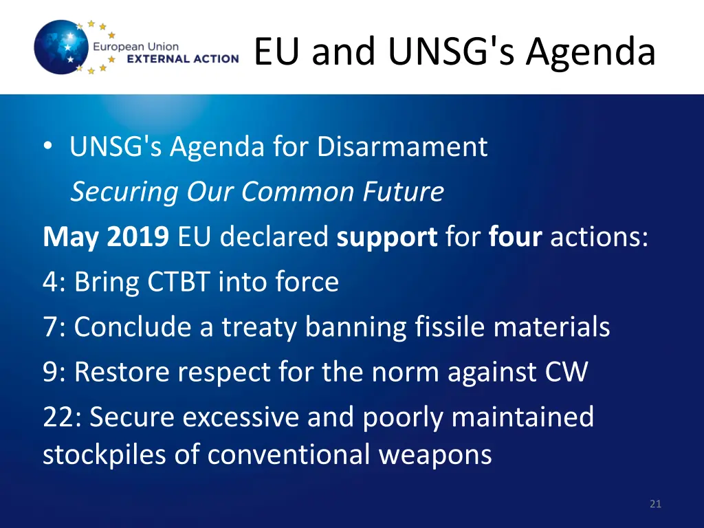 eu and unsg s agenda