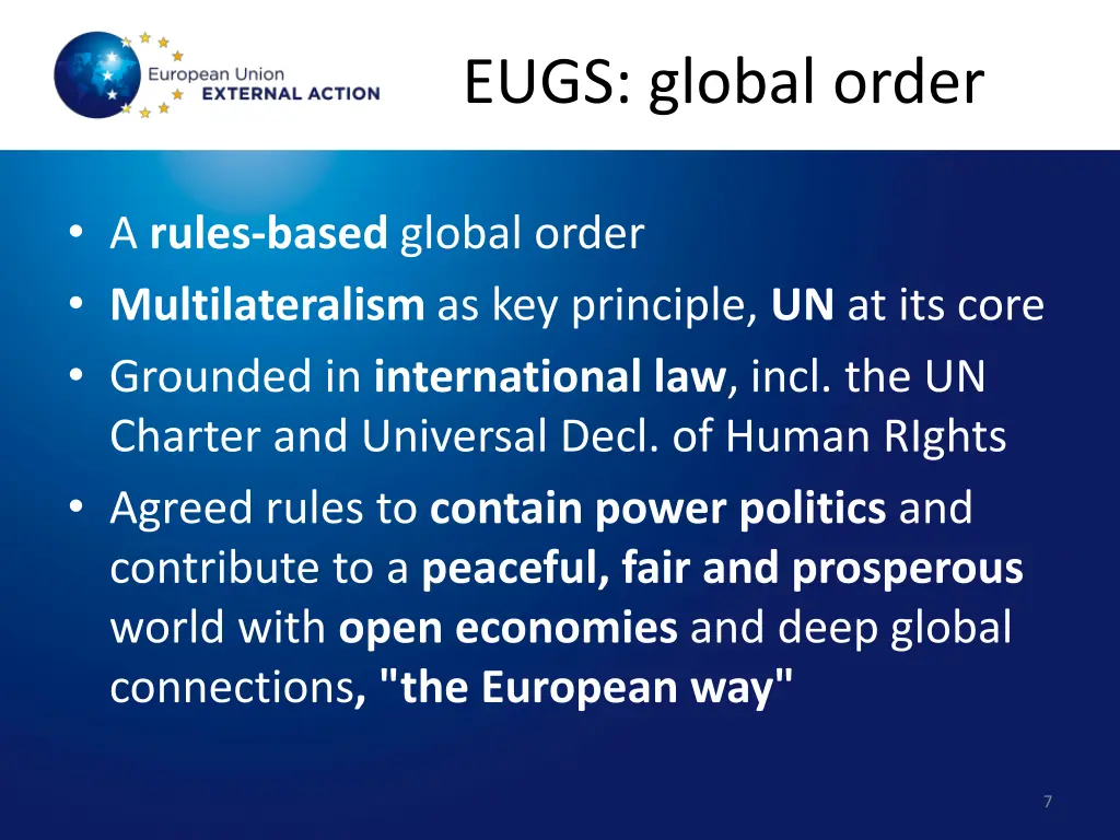 eugs global order