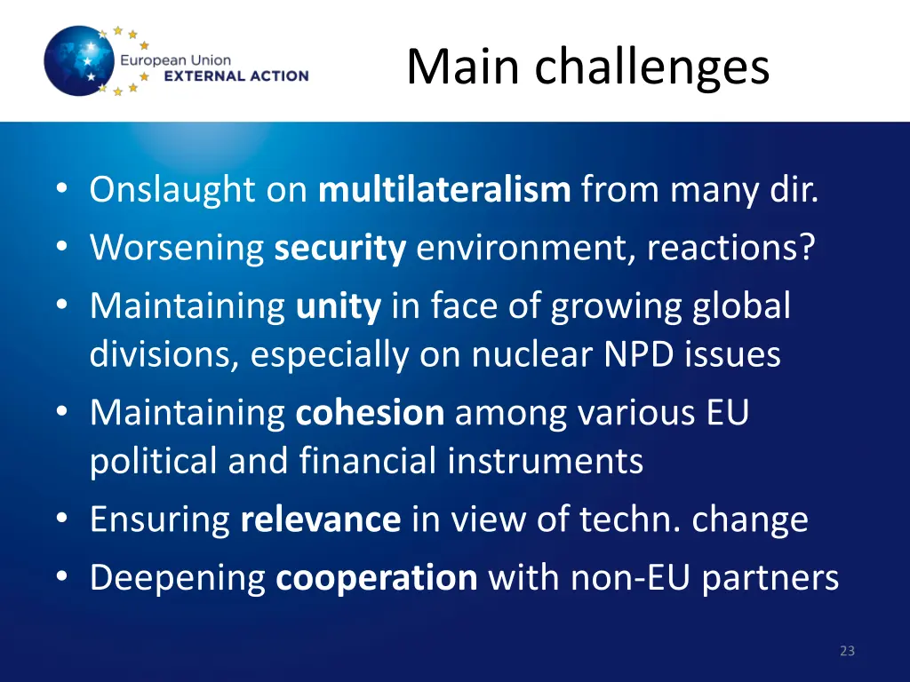 main challenges