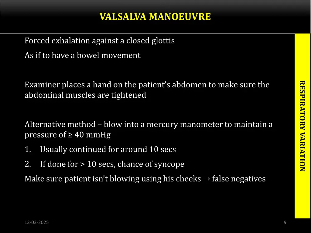 valsalva manoeuvre