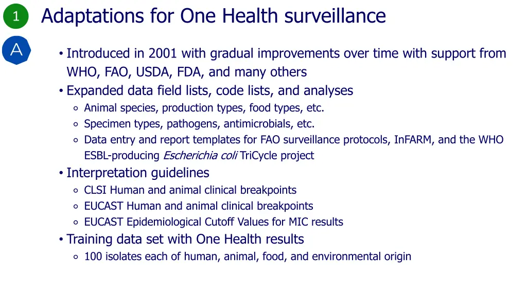 adaptations for one health surveillance