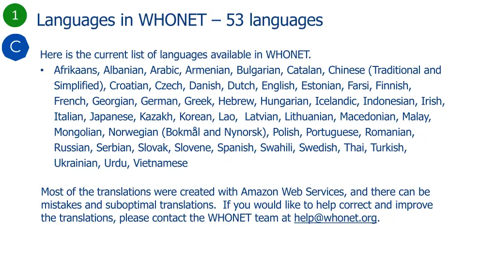 languages in whonet 53 languages