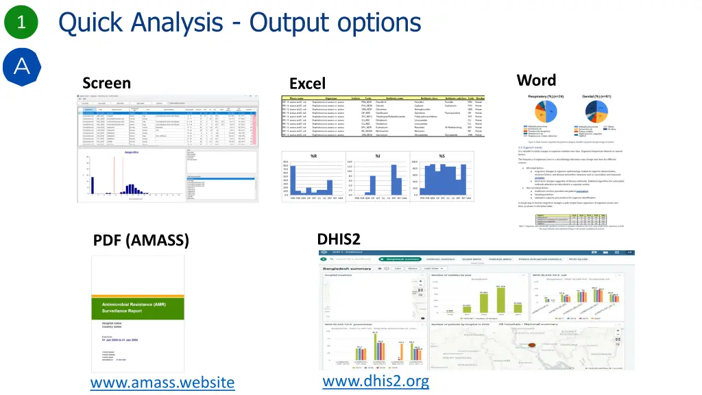 quick analysis output options