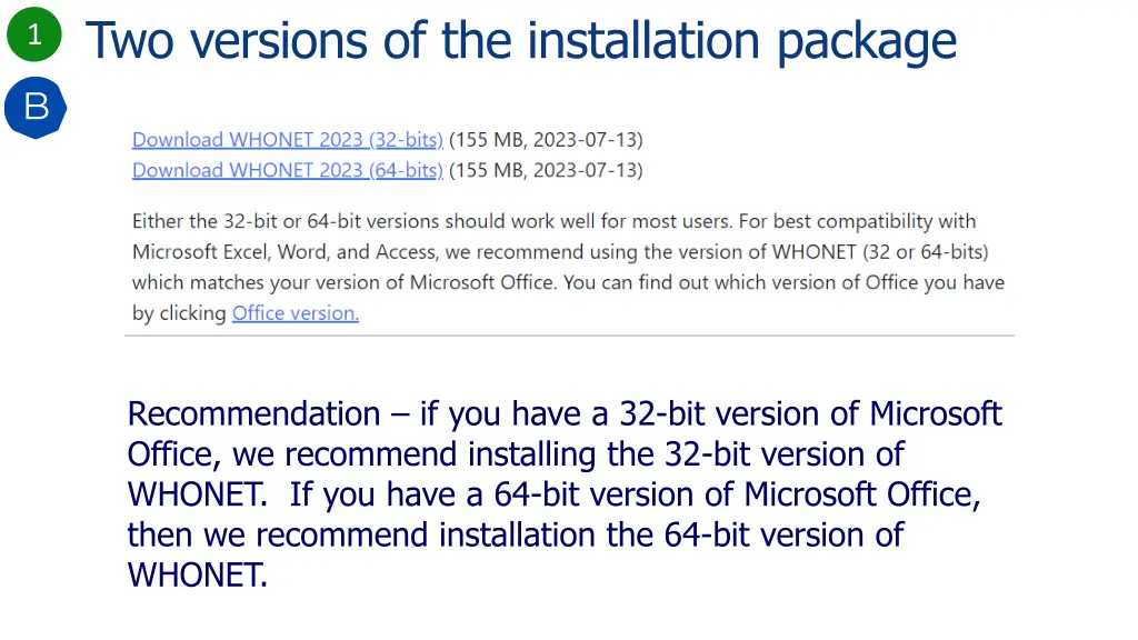 two versions of the installation package