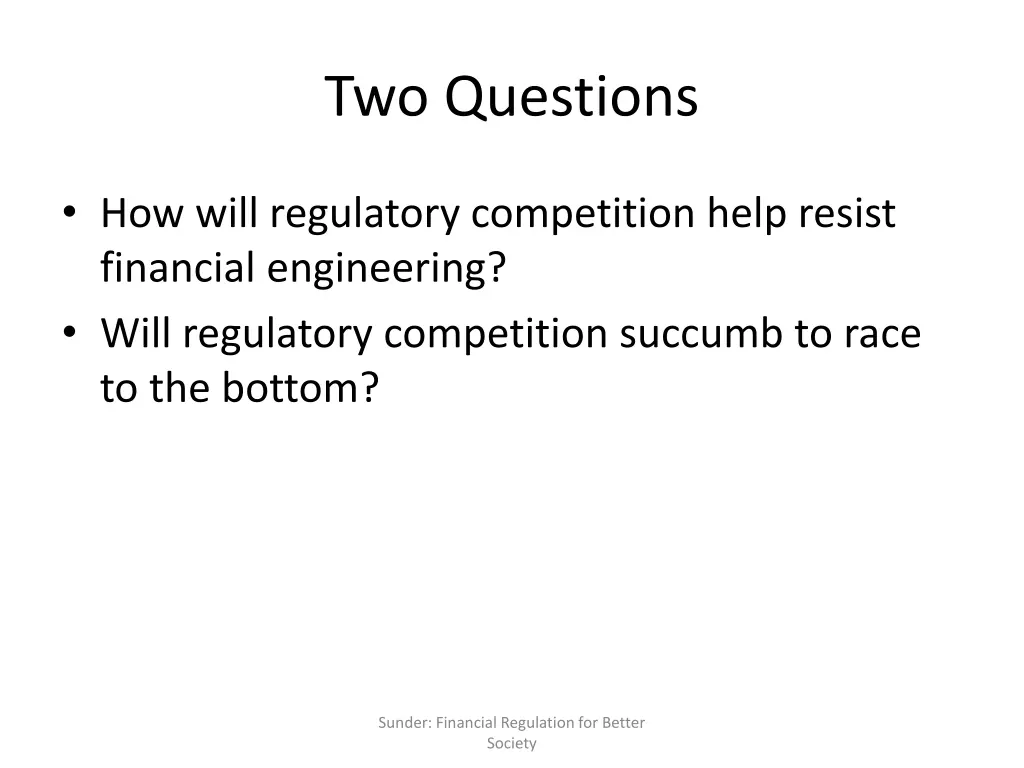 two questions
