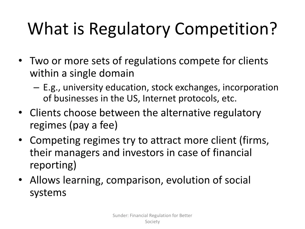 what is regulatory competition