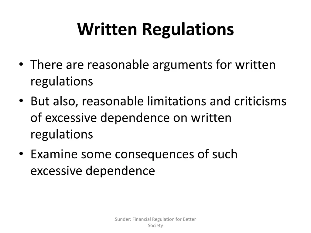 written regulations