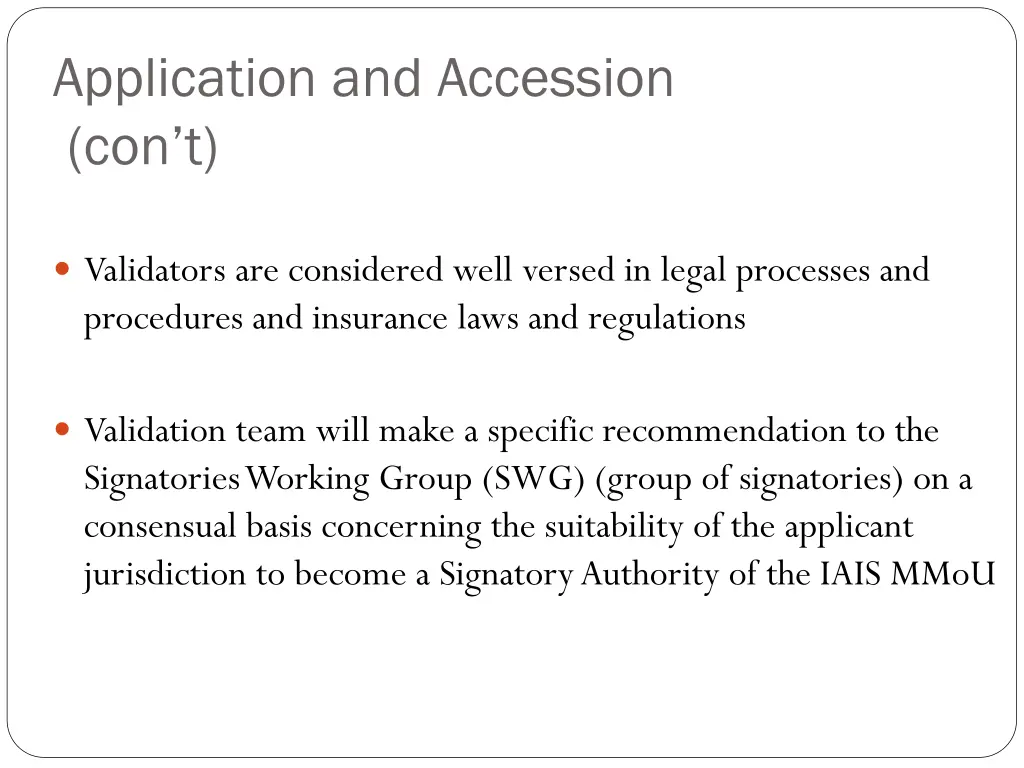 application and accession con t