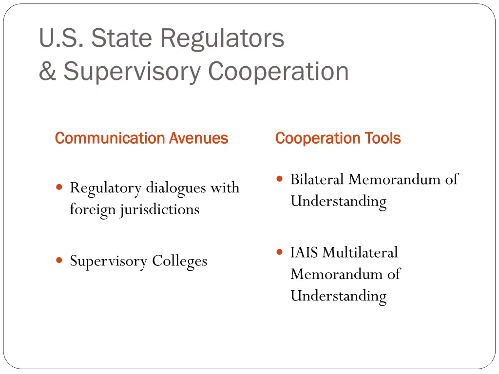 u s state regulators supervisory cooperation