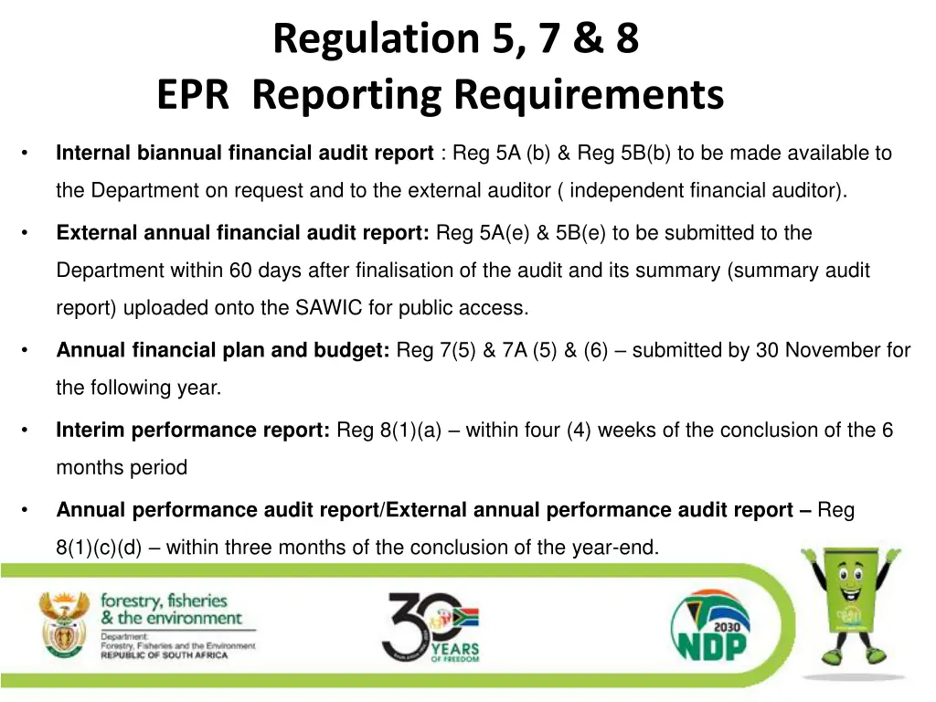 regulation 5 7 8