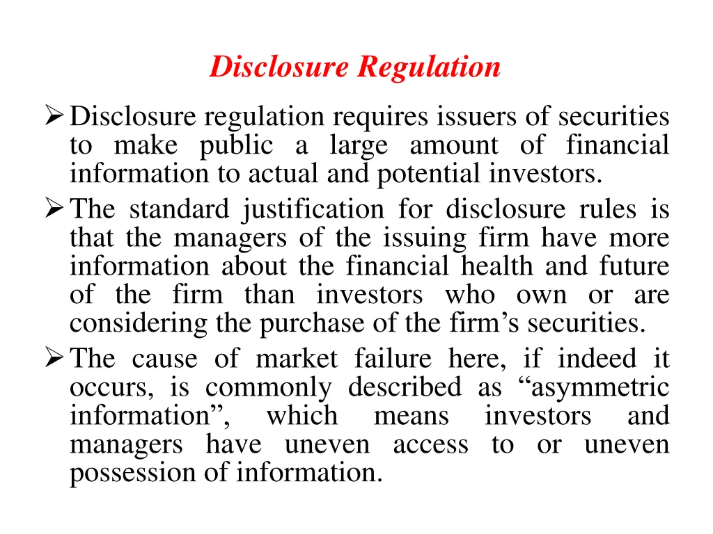 disclosure regulation