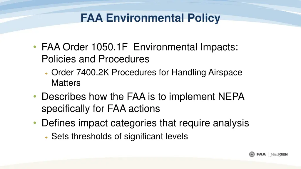 faa environmental policy