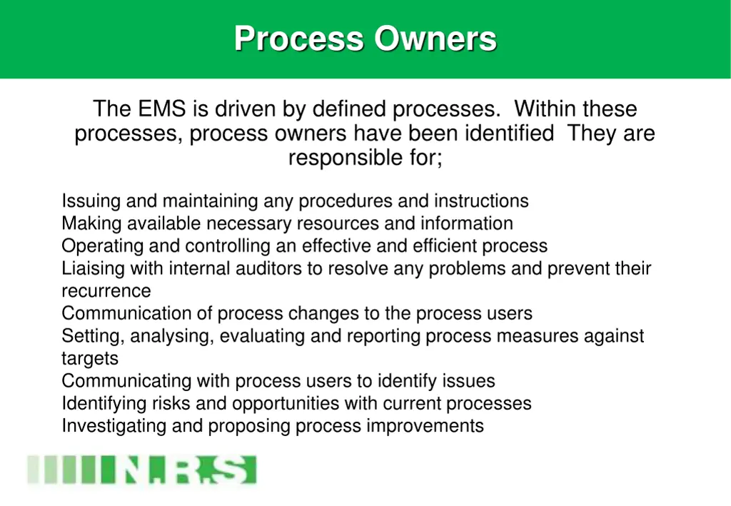 process owners