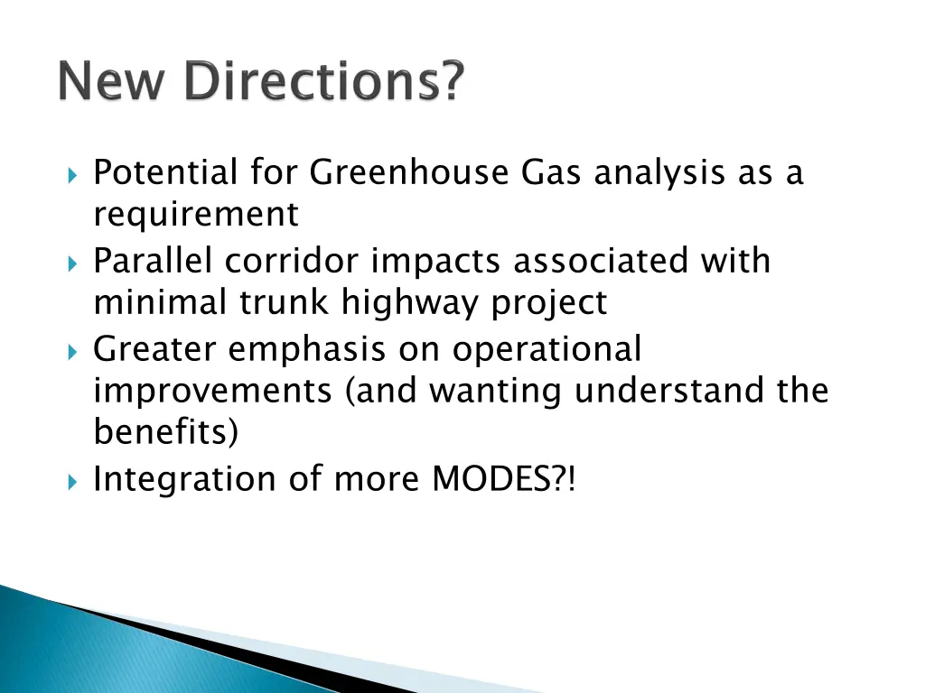 potential for greenhouse gas analysis