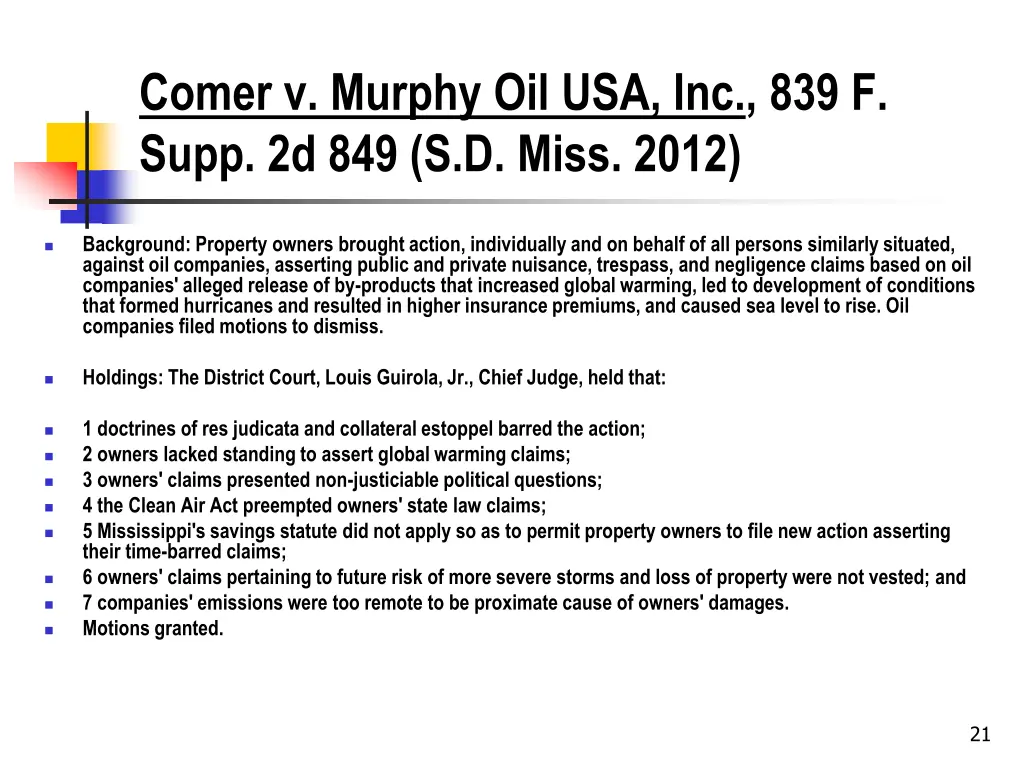 comer v murphy oil usa inc 839 f supp