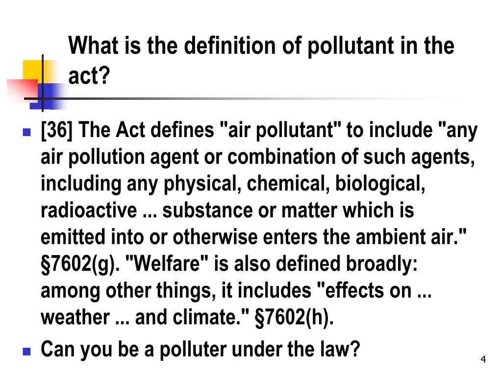 what is the definition of pollutant in the act