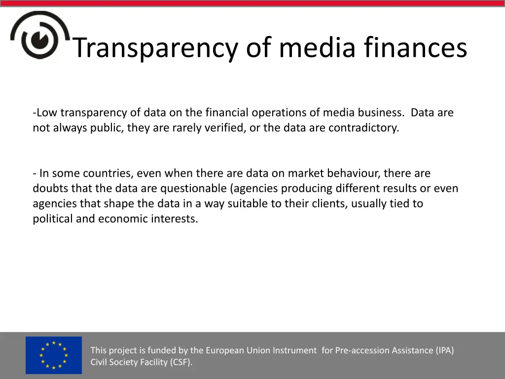 transparency of media finances
