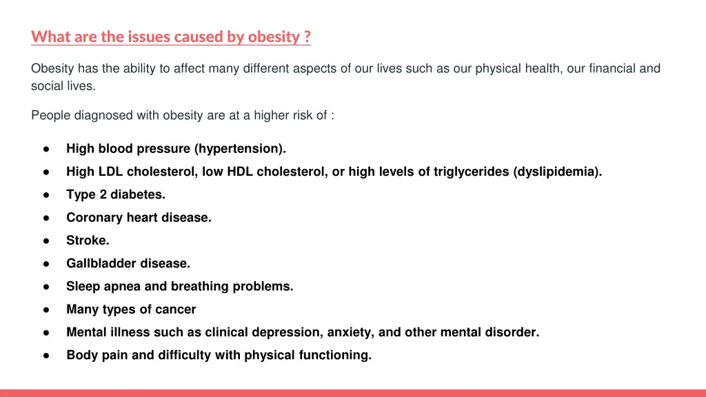 what are the issues caused by obesity