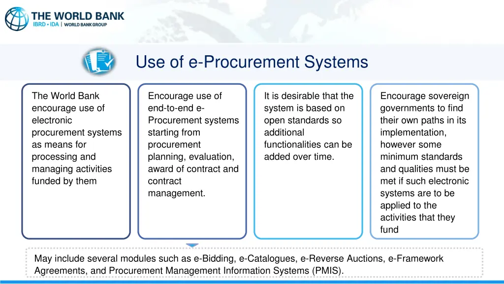 use of e procurement systems
