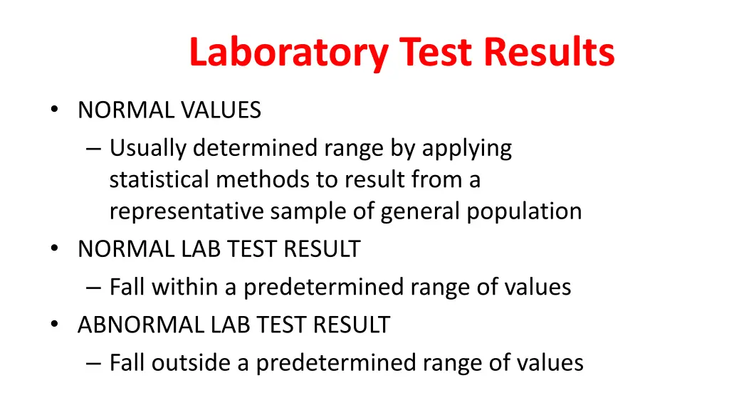 laboratory test results