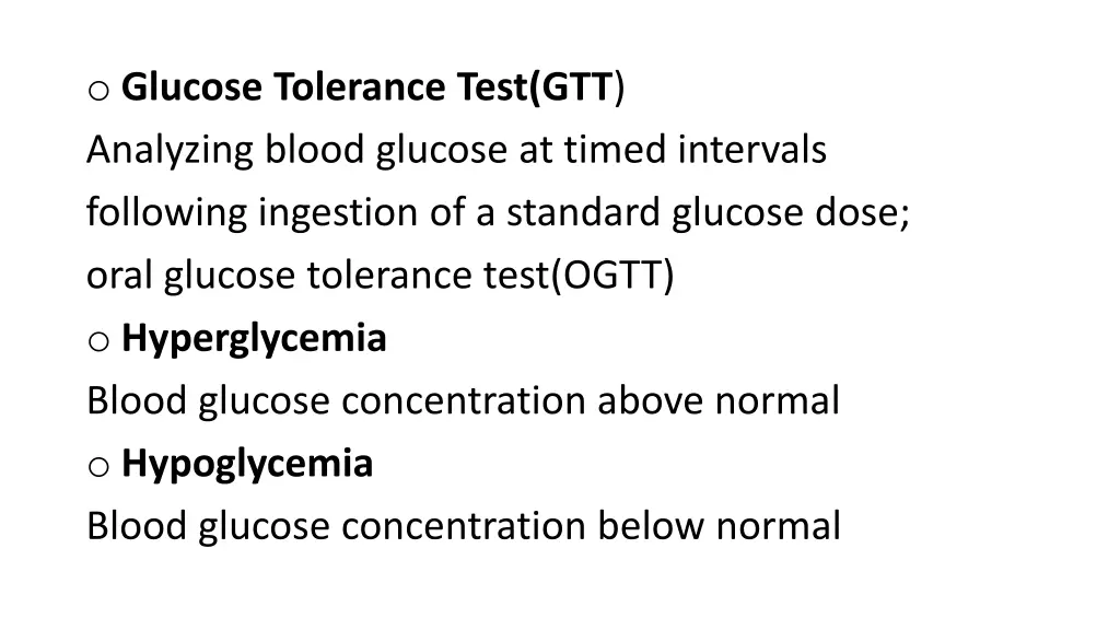 o glucose tolerance test gtt analyzing blood