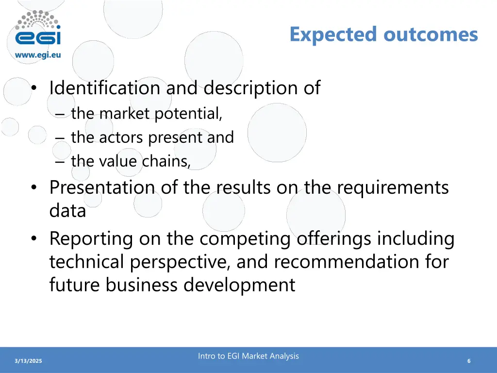 expected outcomes