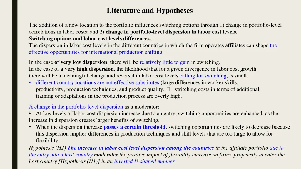 literature and hypotheses 1