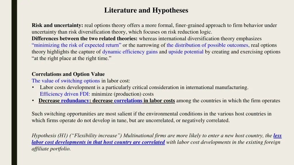 literature and hypotheses