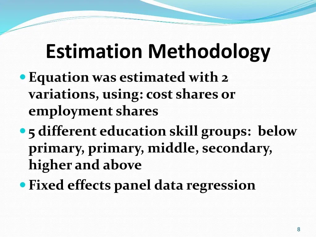 estimation methodology 1