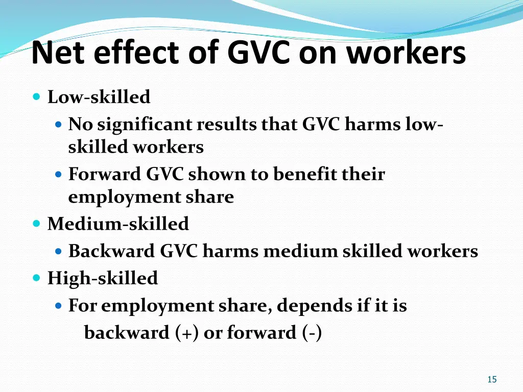 net effect of gvc on workers