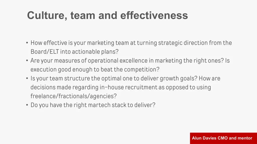 culture team and effectiveness